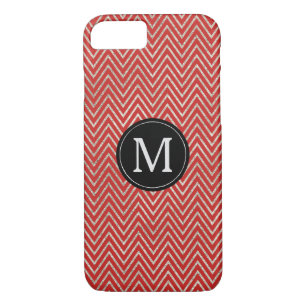 Case-Mate iPhone Case Argent rouge Chevron rayures Monogramme