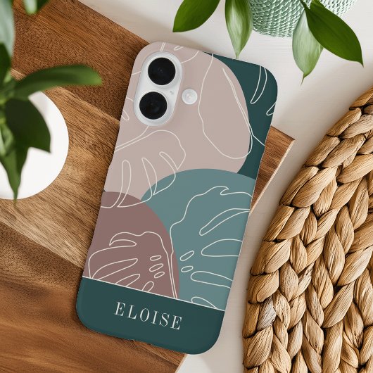 Coques Case-Mate iPhone Argile du désert et épinette Boho Tropical Feuille