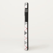 Coques Case-Mate iPhone Argyle à carreaux rouge gris argent Monogramme per (Dos/Gauche)