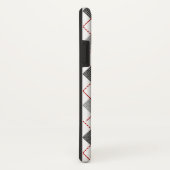 Coques Case-Mate iPhone Argyle à carreaux rouge gris argent Monogramme per (Dos/Droite)