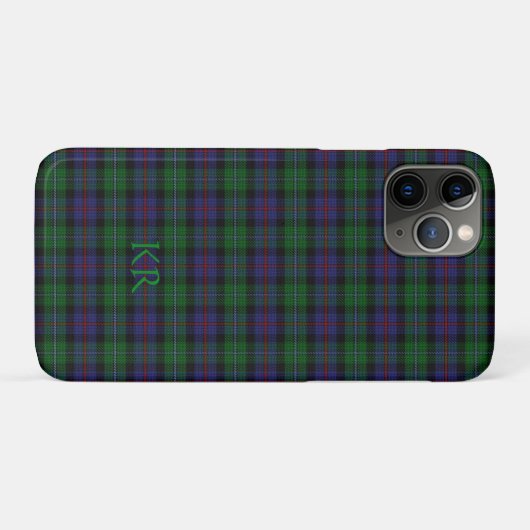 Coques Case-Mate iPhone Argyll District Tartan avec monogramme / nom (Dos (Horizontal))