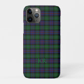 Coques Case-Mate iPhone Argyll District Tartan avec monogramme / nom (Dos)