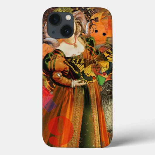 Coques Case-Mate iPhone Aries Orange Woman : Collage d'art antique gothiqu (Verso)