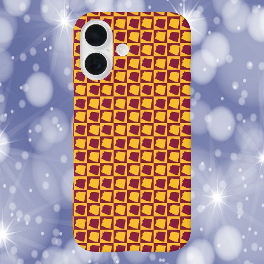 Coques Case-Mate iPhone Arizona Maroon Gold Geometric Pattern