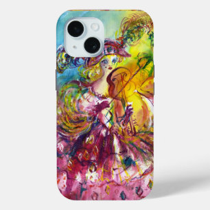 Coque Pour iPhone 15 ARLECCHINA VIOLINIST / Soirée Carnaval vénitien