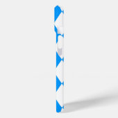 Coques Case-Mate iPhone Arlequin bleu blanc Diamants Checkers Design (Verso / Gauche)
