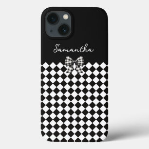 Case-Mate iPhone Case Arlequin noir blanc Mad Hatker Checkers