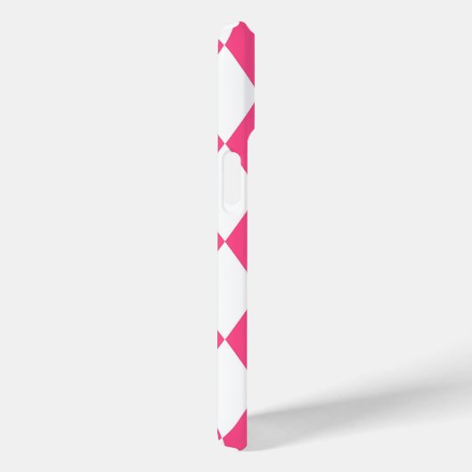 Coques Case-Mate iPhone Arlequin rose blanc Diamants Checkers Design (Verso / Droite)