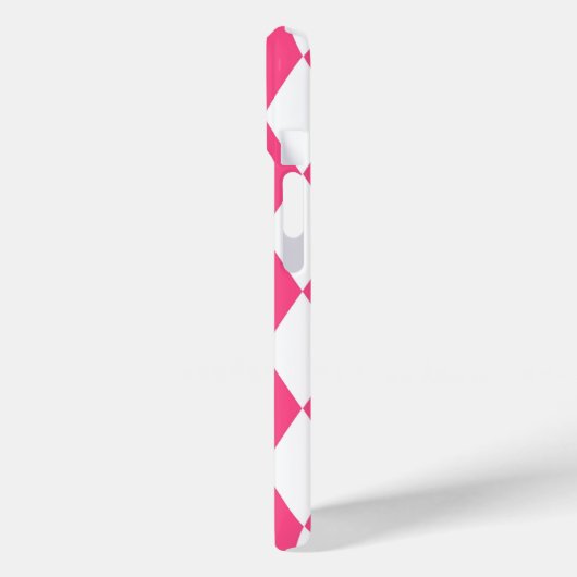 Coques Case-Mate iPhone Arlequin rose blanc Diamants Checkers Design (Verso / Gauche)