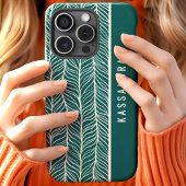 Coques Case-Mate iPhone Arlequin Vert Et Blanc Nom Personnalisé