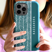 Coques Case-Mate iPhone Arlequin Vert Et Blanc Nom Personnalisé