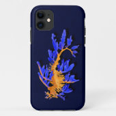 Coques Case-Mate iPhone Armature en or et en bleu feuillu illustrée (Dos)