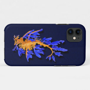Case-Mate iPhone Case Armature en or et en bleu feuillu illustrée