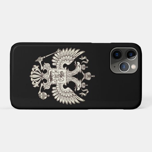 Coques Case-Mate iPhone Armoiries de la Russie - version blanche (Dos (Horizontal))
