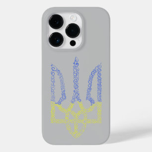 Coque Pour iPhone 14 Pro Armoiries de l'Ukraine trident motif de la spirale