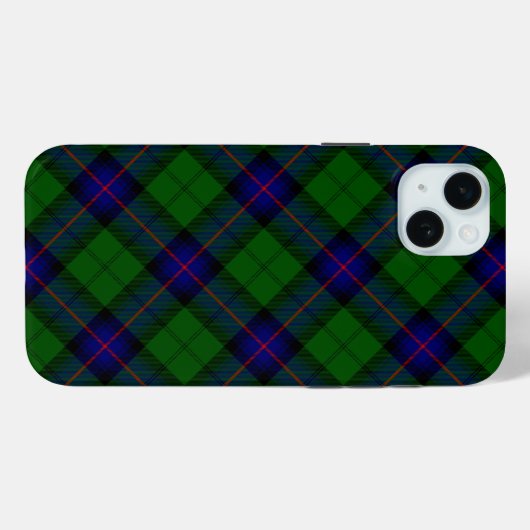 Coques Case-Mate iPhone Armstrong tartan bleu et vert plaid (Verso (horizontal))