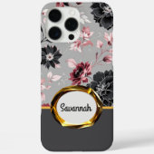 Coques Case-Mate iPhone Armure florale en velours rose (Verso)