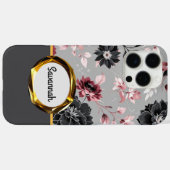Coques Case-Mate iPhone Armure florale en velours rose (Verso (horizontal))