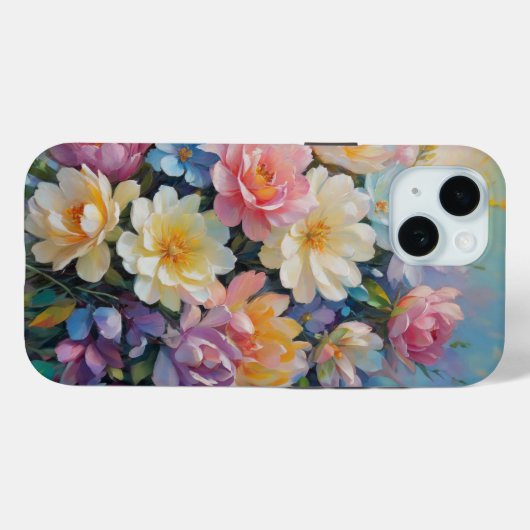 Coques Case-Mate iPhone Arrangement de fleurs peint (Verso (horizontal))