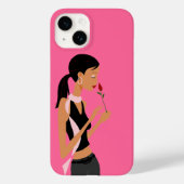 Coques Case-Mate iPhone Arrêtez et sentez l'étui téléphonique Rose (Verso)