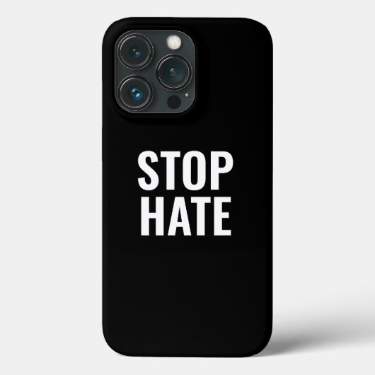 Coques Case-Mate iPhone Arrêtez la haine, noir blanc (Verso)