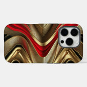 Coques Case-Mate iPhone Arrière D'Or Et Motif Rouge (Verso (horizontal))