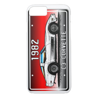 Coque iPhone 7 Arrière - plan 1982 Art-Rouge de plaque