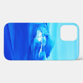 Coques Case-Mate iPhone arrière - plan Abstrait de peinture d'art bleu. L' (Verso (horizontal))