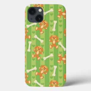 iPhone 13 Case arrière - plan avec des chiens et des os