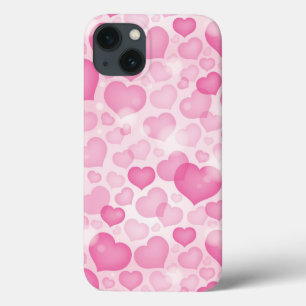 iPhone 13 Coque Arrière - plan avec des coeurs