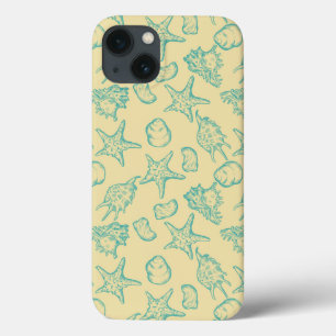 Etui iPhone 13 Arrière - plan avec des coquilles. 2 tirés par la