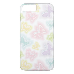 Coque iPhone 7 Plus Arrière - plan avec des papillons dans l'aquarell