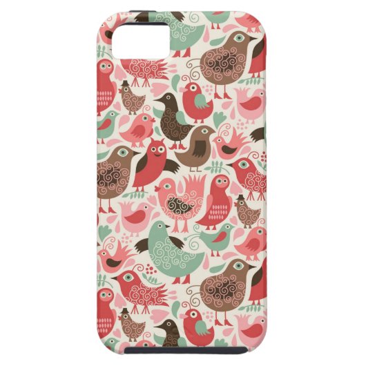 Coques Case-Mate iPhone arrière - plan avec les oiseaux mignons (Dos)