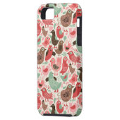 Coques Case-Mate iPhone arrière - plan avec les oiseaux mignons (Dos gauche)