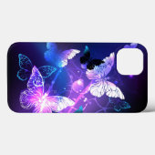 Coques Case-Mate iPhone Arrière - plan avec papillons de nuit (Verso (horizontal))