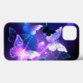 Coques Case-Mate iPhone Arrière - plan avec papillons de nuit (Verso (horizontal))