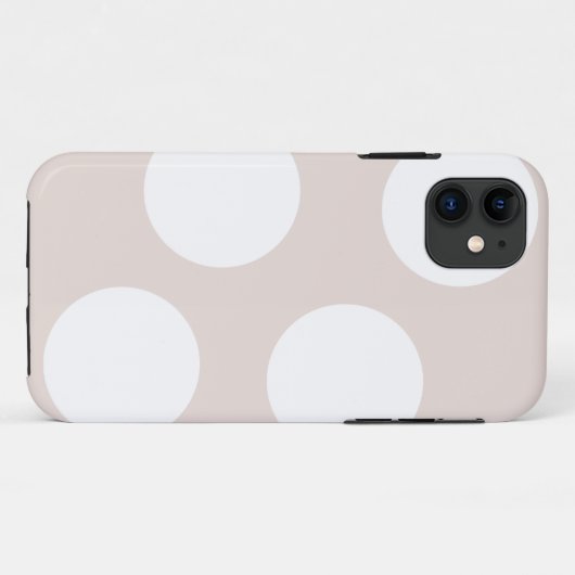 Coques Case-Mate iPhone Arrière - plan beige avec cercles blancs. Point Po (Dos (Horizontal))