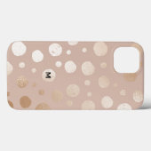 Coques Case-Mate iPhone Arrière - plan beige chatoyant cercles motif (Verso (horizontal))