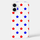 Coques Case-Mate iPhone Arrière - plan blanc Motif Red Blue Star (Verso)