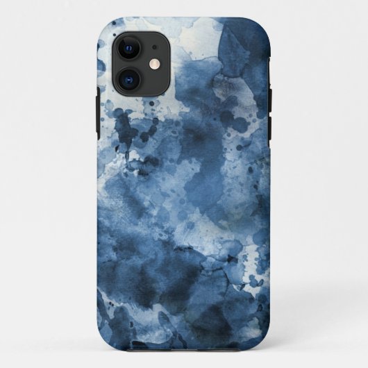 Coques Case-Mate iPhone Arrière - plan bleu abstrait d'aquarelle (Dos)