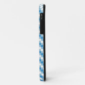 Coques Case-Mate iPhone arrière - plan Bleu-blanc de carrés (Dos/Gauche)