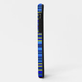 Coques Case-Mate iPhone Arrière - plan bleu cyan jaune rayures (Dos/Gauche)