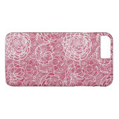 Coques Case-Mate iPhone Arrière - plan bleu de motif de fleurs de dentelle (Dos (Horizontal))