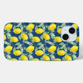 Coques Case-Mate iPhone Arrière - plan BLEU LEMON FRUITS (Verso (horizontal))