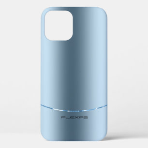 Case-Mate iPhone Case Arrière - plan bleu métallique minimaliste Coque-M