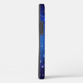 Coques Case-Mate iPhone Arrière - plan Bleu XMAS avec des flocons de neige (Verso / Droite)