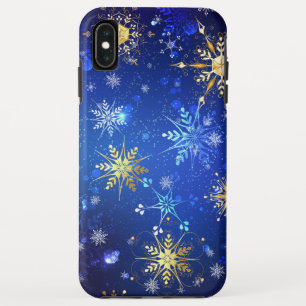 Case-Mate iPhone Case Arrière - plan Bleu XMAS avec des flocons de neige