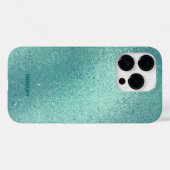 Coques Case-Mate iPhone Arrière - plan chatoyant bleu-vert irisé (Verso (horizontal))