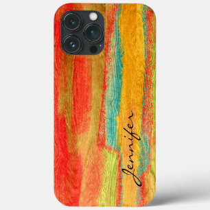 Case-Mate iPhone Case Arrière - plan coloré moderne de grain de bois