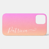 Coques Case-Mate iPhone Arrière - plan d'aérographe rose vierge Nom Custom (Verso (horizontal))